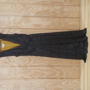 Signature Robbie Bee Black White Polka Dot Sleeveless Midi Wrap Dress Si…